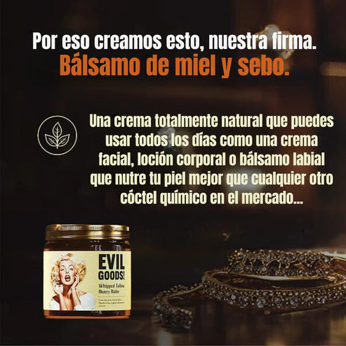 Evil Goods®️ Balsamo 100% Natural de Cebo de Res y Miel